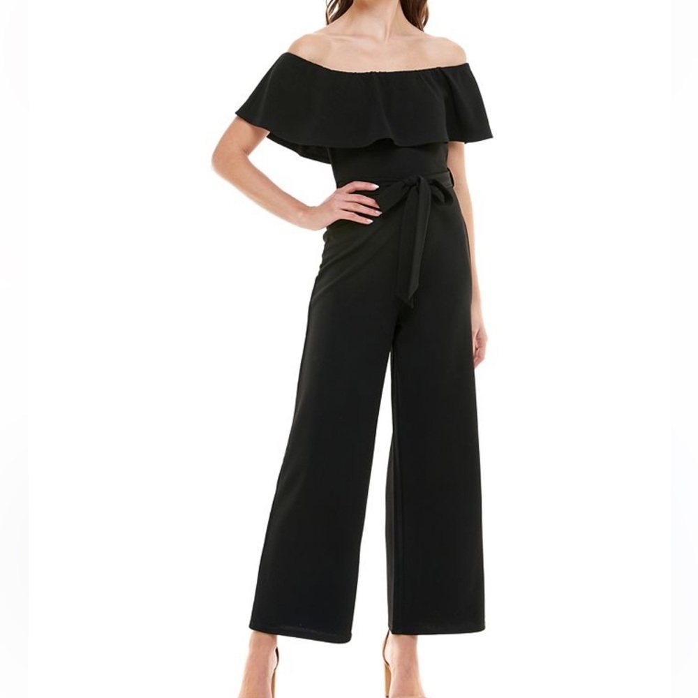 Off the Shoulder Black Jumpsuit